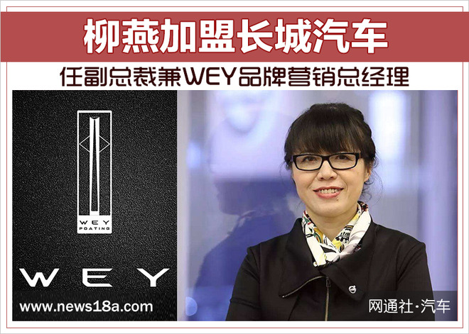 柳燕加盟长城汽车 任副总裁兼WEY品牌营销总经理