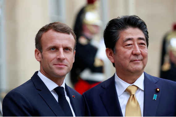 安倍晋三马克龙G20峰会会晤 商谈雷诺日产联盟未来