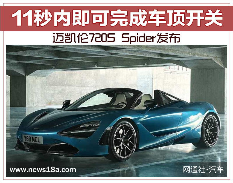 迈凯伦720S Spider发布 11秒内即可完成车顶开关