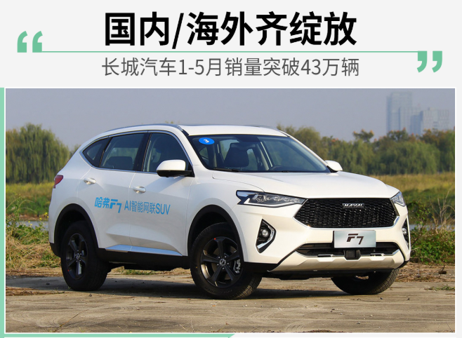 国内/海外齐绽放 长城汽车1-5月销量突破43万辆