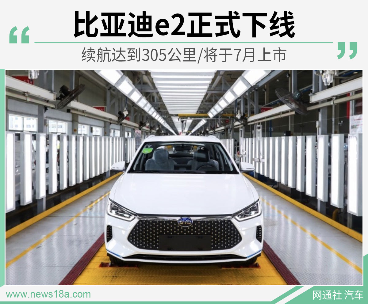 比亚迪e2正式下线 续航达到305公里/将于7月上市