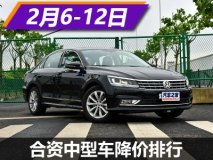 帕萨特降3.5万 合资品牌中型车降价排行