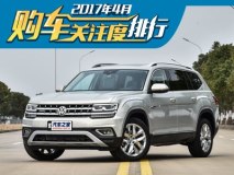 大众等价格战初见成效 4月购车热度排行
