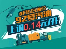 8月5日0时：92号汽油上调0.14元/升