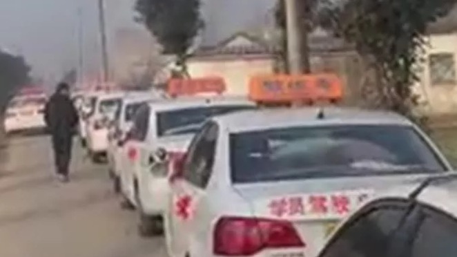 女学员嫁给驾校教练，当事人：20辆教练车组成婚车车队