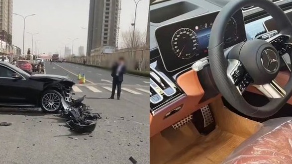 男子新买百万奔驰被朋友借走撞烂，结局意外令人意料不到！