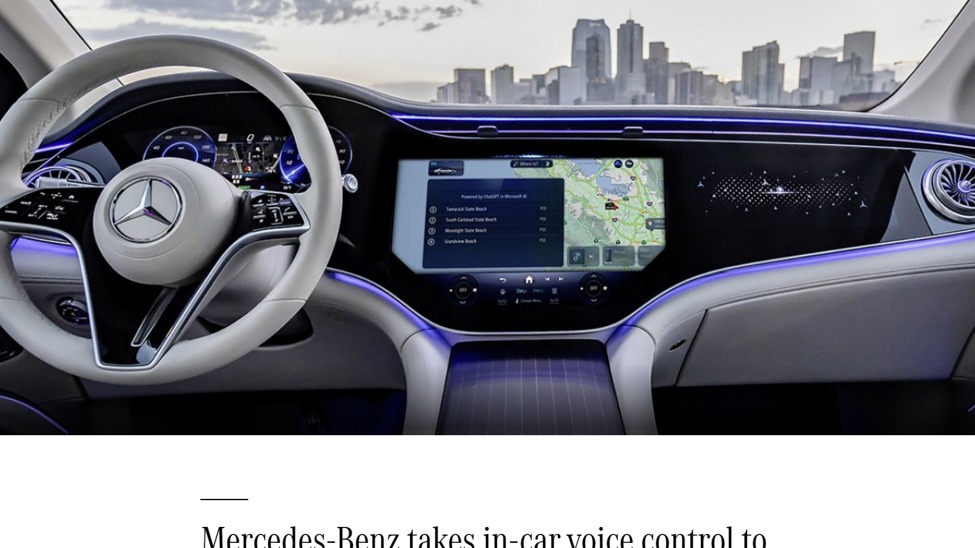 AI 加速上车，梅赛德斯-奔驰宣布将车载语音助手接入 ChatGPT 聊天机器人