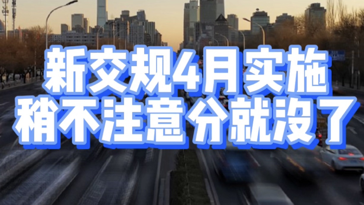 车主自救手册：新交规4月实施 稍不注意分就没了