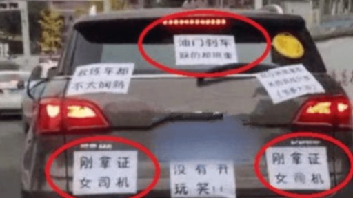 女司机开车刷新三观，贴6张A4纸上路，其他人不敢靠近