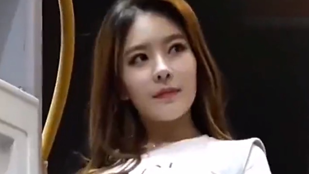韩国美女车模，穿着大气，皮肤白皙似白雪