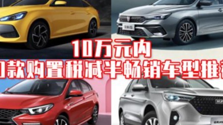 10万元内 10款购置税减半畅销车型推荐