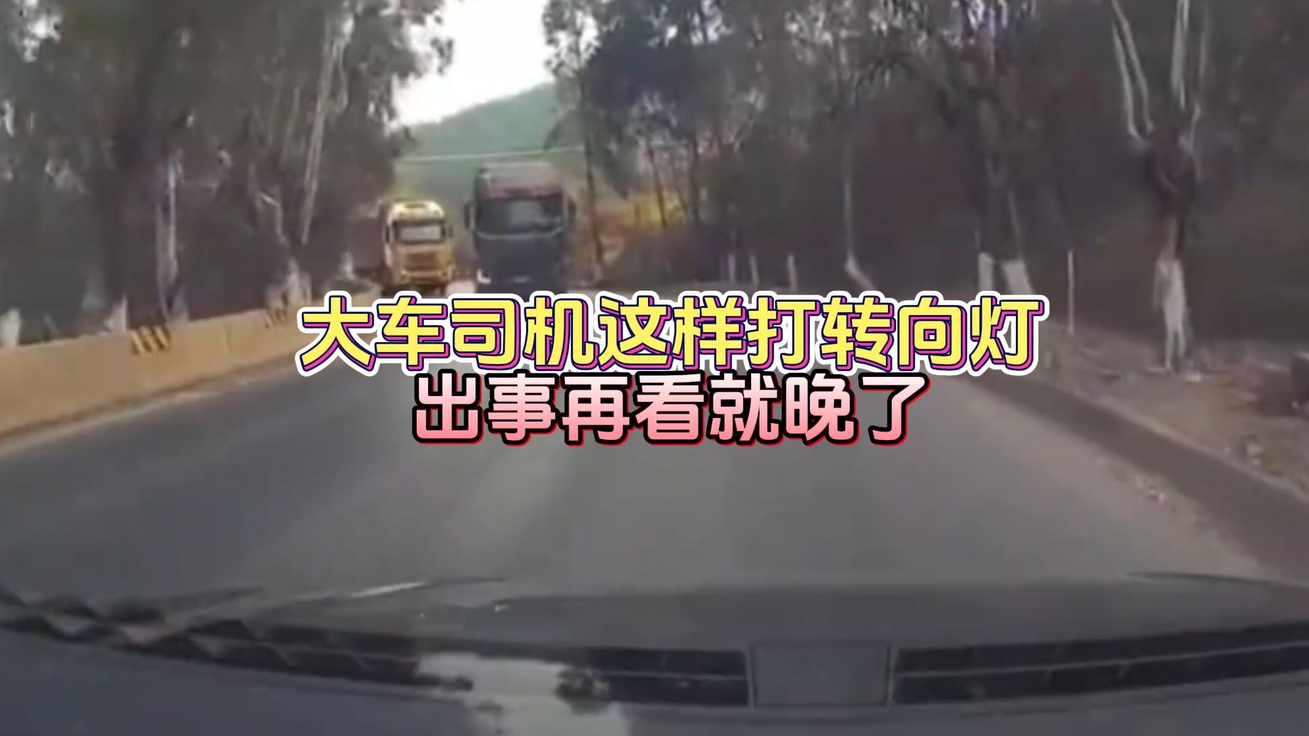 大车司机这样打转向灯 出事再看就晚了