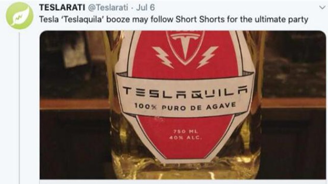 打算做汽车界的百货公司？卖短裤后特斯拉又将推出龙舌兰