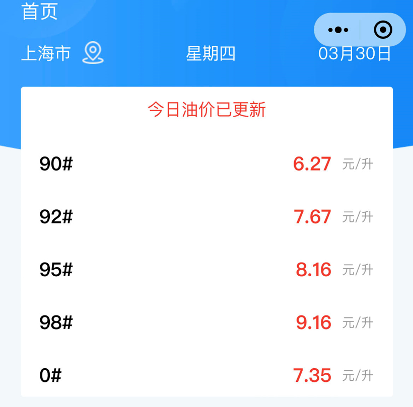 等等再加油，油號汽油95號汽油價格或將重回“7元時代”